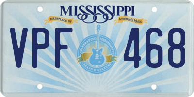 MS license plate VPF468