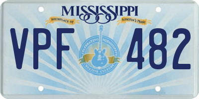 MS license plate VPF482