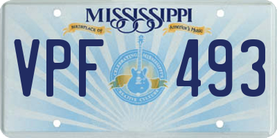 MS license plate VPF493