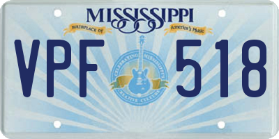 MS license plate VPF518