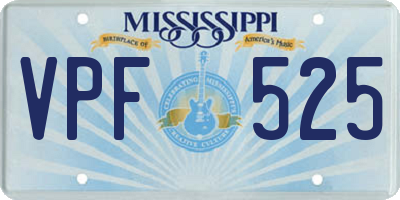 MS license plate VPF525