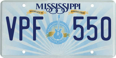 MS license plate VPF550
