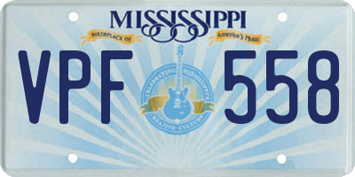 MS license plate VPF558
