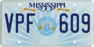 MS license plate VPF609