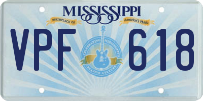 MS license plate VPF618
