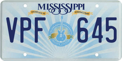 MS license plate VPF645