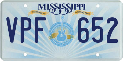 MS license plate VPF652