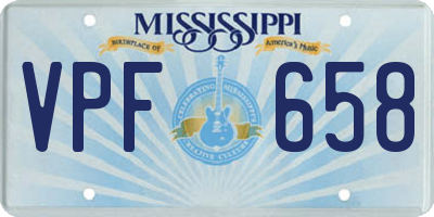 MS license plate VPF658
