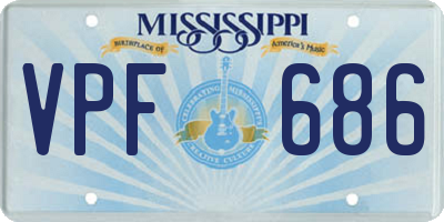 MS license plate VPF686