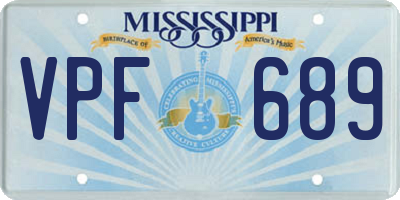 MS license plate VPF689