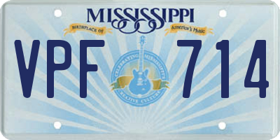 MS license plate VPF714