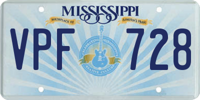 MS license plate VPF728