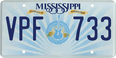 MS license plate VPF733