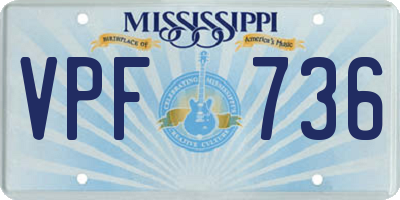 MS license plate VPF736