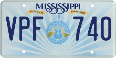 MS license plate VPF740