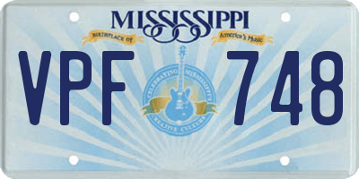 MS license plate VPF748