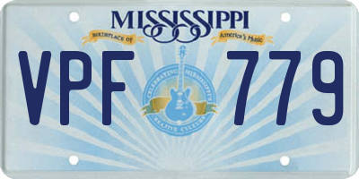 MS license plate VPF779