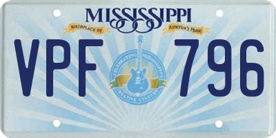 MS license plate VPF796