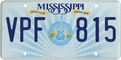 MS license plate VPF815