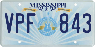 MS license plate VPF843