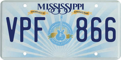 MS license plate VPF866