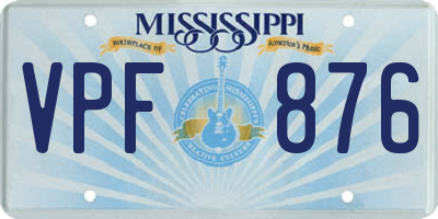 MS license plate VPF876