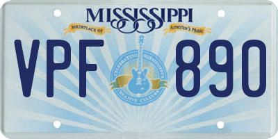 MS license plate VPF890
