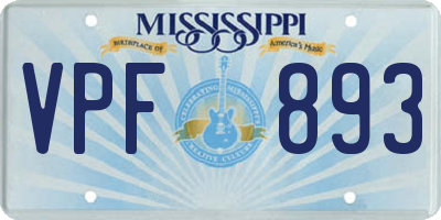 MS license plate VPF893