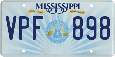 MS license plate VPF898