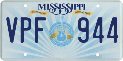 MS license plate VPF944