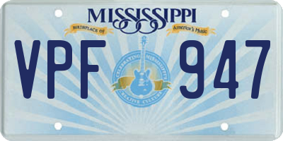 MS license plate VPF947