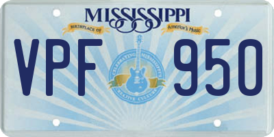 MS license plate VPF950