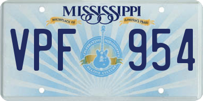 MS license plate VPF954