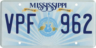 MS license plate VPF962