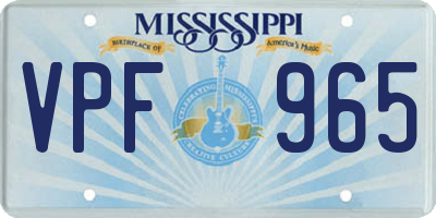 MS license plate VPF965