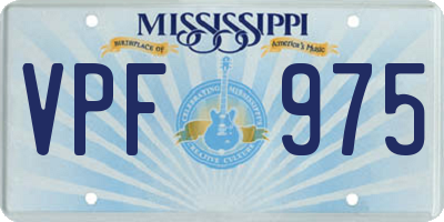 MS license plate VPF975