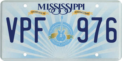 MS license plate VPF976