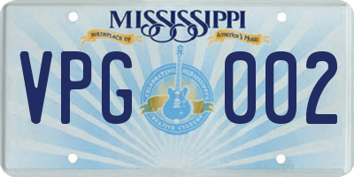 MS license plate VPG002
