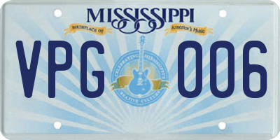 MS license plate VPG006