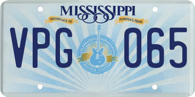 MS license plate VPG065