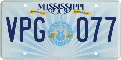 MS license plate VPG077