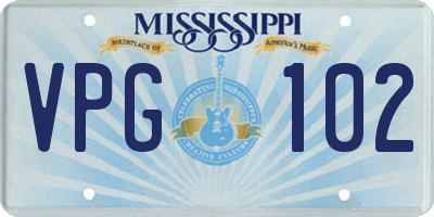 MS license plate VPG102