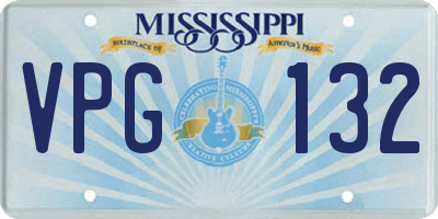 MS license plate VPG132