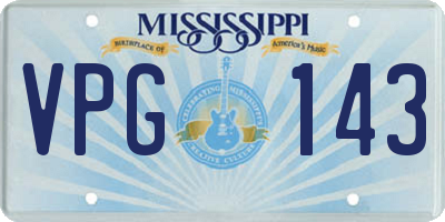 MS license plate VPG143