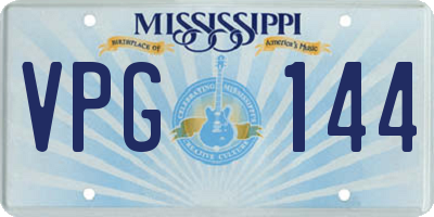 MS license plate VPG144