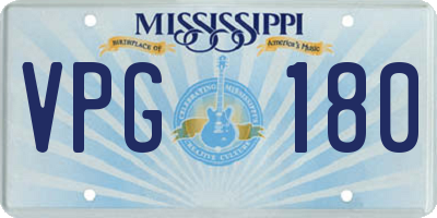 MS license plate VPG180