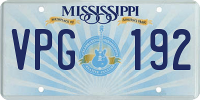 MS license plate VPG192