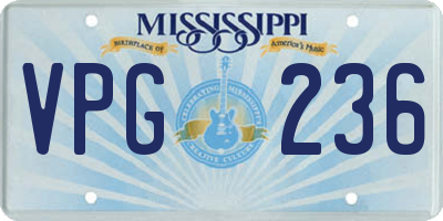 MS license plate VPG236