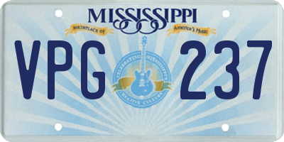 MS license plate VPG237