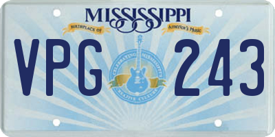 MS license plate VPG243